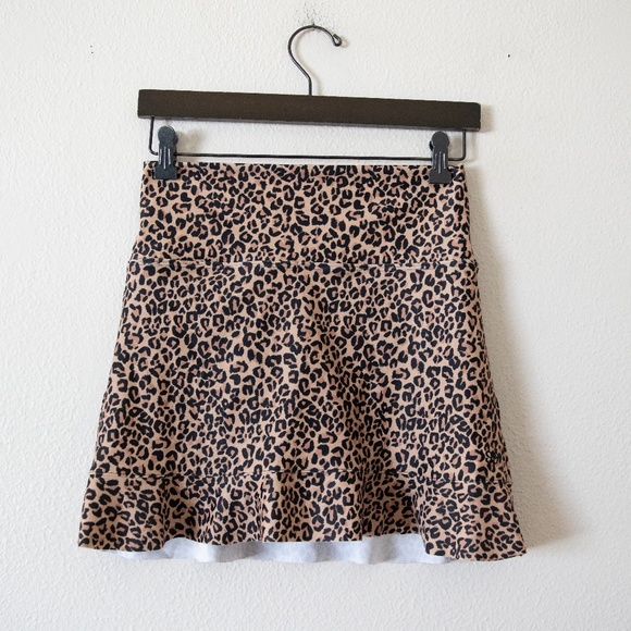 Albion Fit Pursuit High Waisted Swim Skirt Leopard - Picture 1 of 4